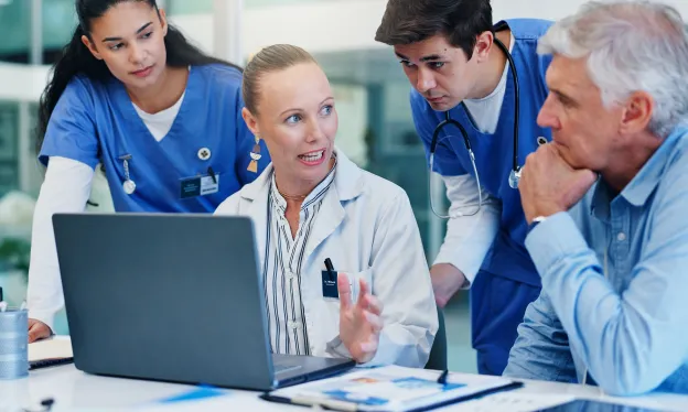 new healthcare supervisor working with her team